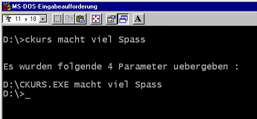 Screenshot des ausgefhrten Programms