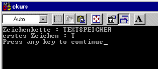 Screenshot des ausgefhrten Programms