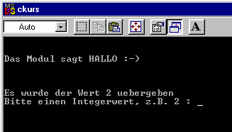 Screenshot des ausgefhrten Programms