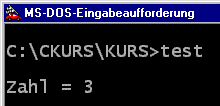 Screenshot des ausgefhrten Programms