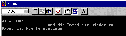 Screenshot des ausgefhrten Programms