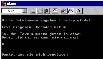 Screenshot des ausgefhrten Programms