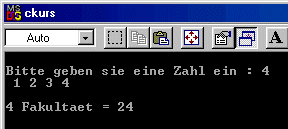 Screenshot des ausgefhrten Programms