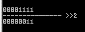 nach rechts um 2 Bit verschoben